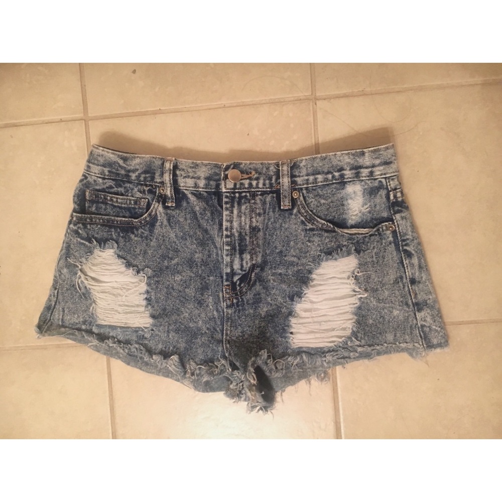 High waist cut off shorts